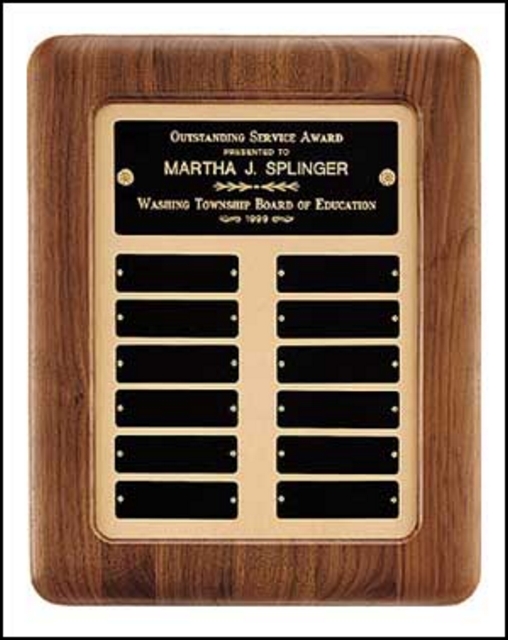 Perpetual Plaque with 12 Plates on Gold (12"x15")